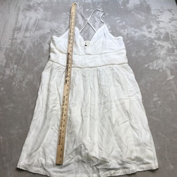 Roxy Dress Sz XL White Sleeveless Wedding Party Bride Summer Beach Strappy Flow - Picture 4 of 10